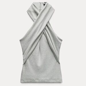 ZARA Stylish Gray Halter Top